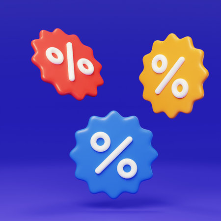 Full Discount Coupon Modeling Label Listing 3Dの写真素材