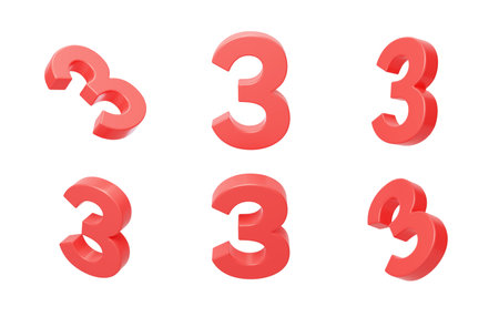 Number 3 operation anniversary countdown celebration 3D
