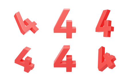 Number 4 operation anniversary countdown celebration 3Dの写真素材
