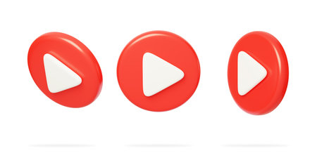 Player live broadcast room play pause button 3Dの写真素材