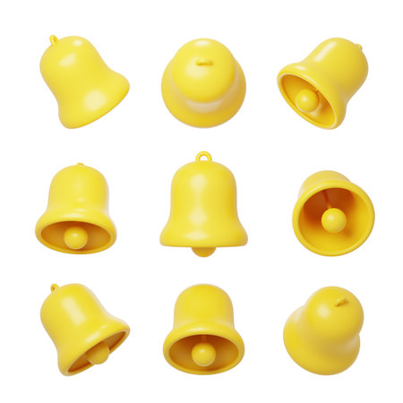 Bell 3D modeling message reminder notificationの写真素材