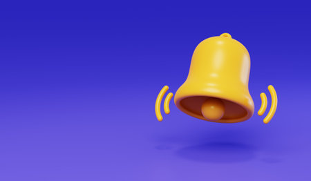 Bell 3D modeling message reminder notificationの写真素材