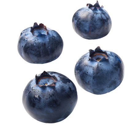Blueberries isolated on a white background. Clipping path included.の素材