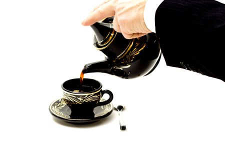 serve cup of caffee の写真素材