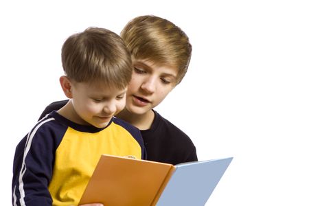 brother read bookの写真素材