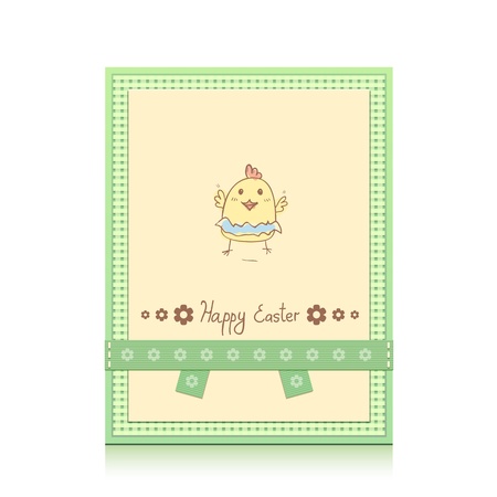 Easter card with little chickenのイラスト素材