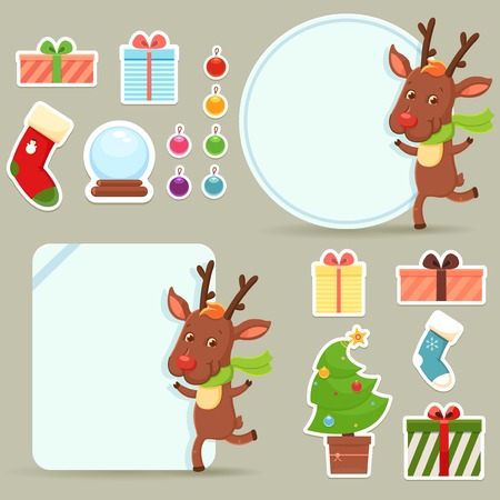 Collection of christmas and New Year design elementsのイラスト素材