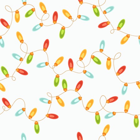 Christmas lights - seamless patternのイラスト素材