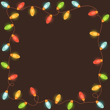 Christmas / New Year frame, black backgroundのイラスト素材