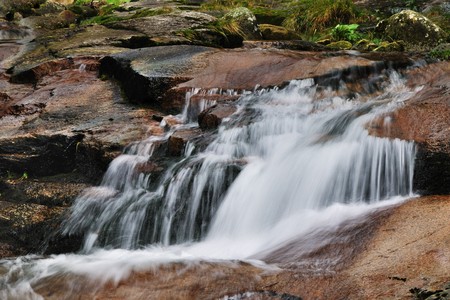 The river Bear Creek in the national park Krkonose in the Czech Republicの写真素材