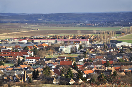 RETZ, AUSTRIA - DECEMBER 7, 2013: Panoramic view of the historic part of Retz, December 7, 2013 in Austria.のeditorial素材