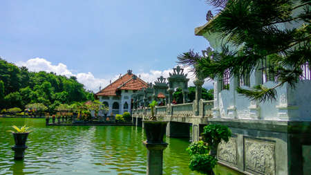 Tirtagangga water palace in Bali island, Indonesiaの写真素材