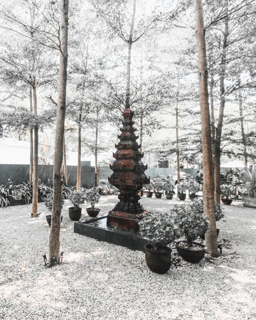 Pagoda at Cherntawan International Meditation Center, Thailand.の写真素材