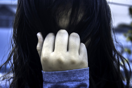 Covered faceの写真素材