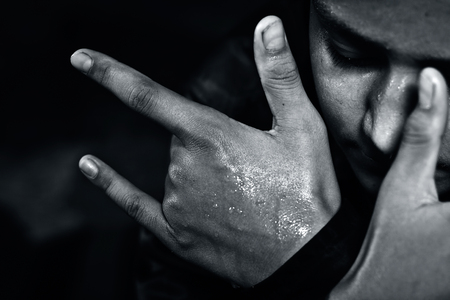 Human hands in various gesture.の写真素材