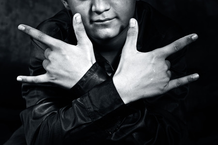 Human hands in various gesture.の写真素材