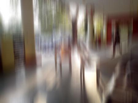 two chairs in school lobby. shot with motion blur effect.の写真素材
