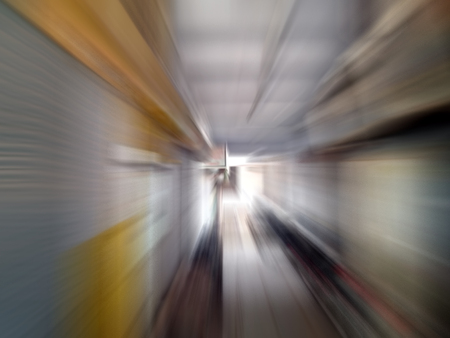 small alley.  shot with motion blur effect.の写真素材