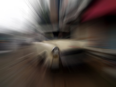 Old car shot with motion blur effetcの写真素材
