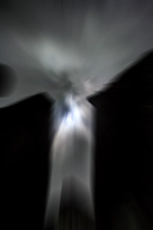 Full Moon in the dark night, shot taken with motion blur effect.の写真素材