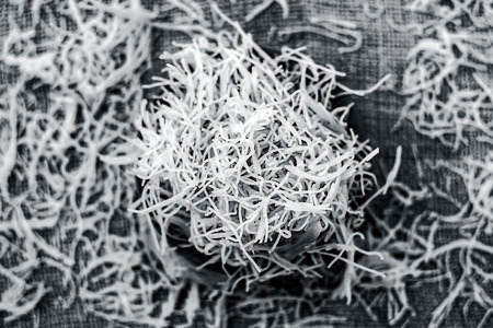 Sev is a popular Indian snack food  consisting of small pieces of crunchy noodles made from rice flour.;の写真素材