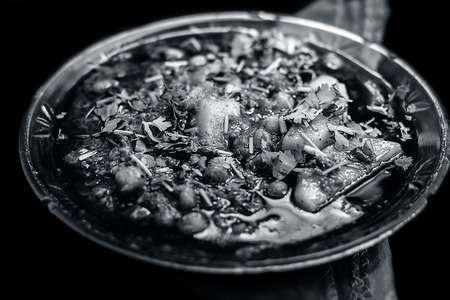 Popular keema masala dish in  a glass plate.