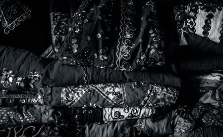 Close up of colorful festival clothes.の写真素材