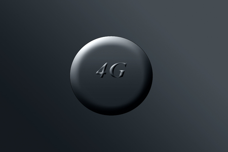 4G written with red color on a blue circle.の写真素材