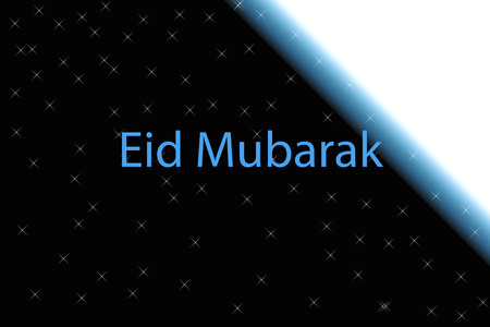 Bakra  Eid mubarak or Eid al-Adha  written with stars and moon on gradient background.の写真素材