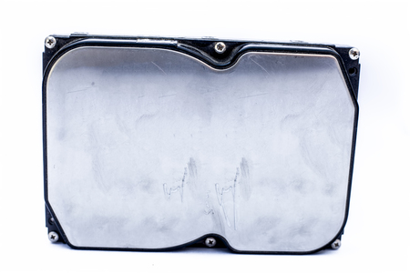 Junagadh-Gujarat-Gujarat- December,08.2018- Close upof computer storage device Hard disk isolated on white.のeditorial素材