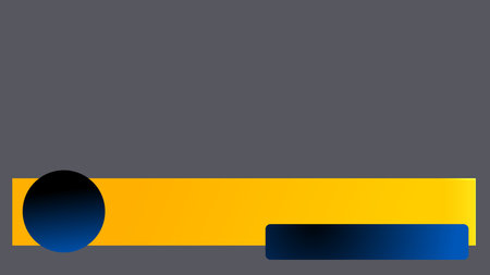 Yellow-colored metallic glowing lower third design video intro, l3rd, news channel intro in high resolution.の写真素材