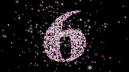 New Year Countdown 2025 in stunning 4K with sparkling golden particles. Watch the countdown from 10 to 9, featuring a dazzling display of light and shimmer, perfect for celebrating the new year.の写真素材
