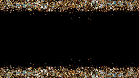 Christmas Lights Frame â Falling Particle Lights for Festive Overlays. Perfect for Enhancing Christmas Projects as Backgrounds for Scenes, Titles, and Logos, Adding a Magical Holiday Glow.の写真素材