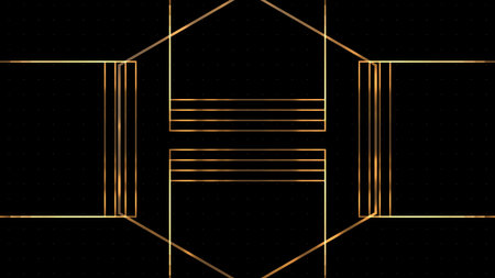 Luxury Gold Geometric Shapes Background. Elegant Abstract Design for Presentations, and Creative Projects with Shiny Metallic Effects and Modern Aestheticの写真素材