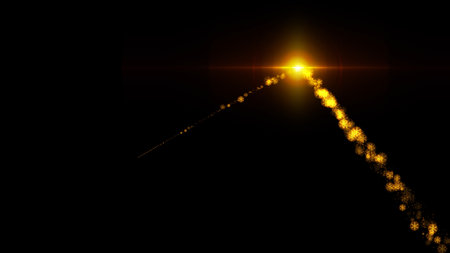 Bokeh Particles and Stars with Shimmering Lights and Glowing Sparkles for Elegant Background and Dreamy Visual Effectsの写真素材