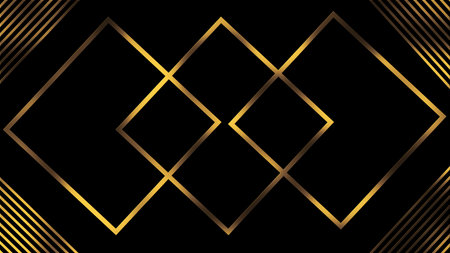 Luxury Background with Gold Geometrical Shapes in for Elegant and Stylish Visuals Perfect for Branding, Presentations, Events, Wedding Invitations, Corporate Videos, and Premium Graphic Designの写真素材