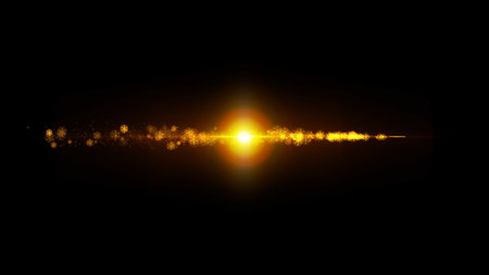 Bokeh Particles and Stars with Shimmering Lights and Glowing Sparkles for Elegant Background and Dreamy Visual Effectsの写真素材