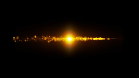 Bokeh Particles and Stars with Shimmering Lights and Glowing Sparkles for Elegant Background and Dreamy Visual Effectsの写真素材