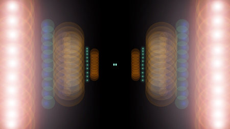 Abstract background with circles and lines. Different shades and thickness. Abstract pattern.の写真素材