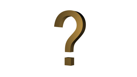 question mark 3d illustration isolated on white background with clipping path.の写真素材