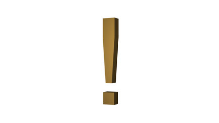 Exclamation mark icon isolated on white background. 3d illustration.の写真素材