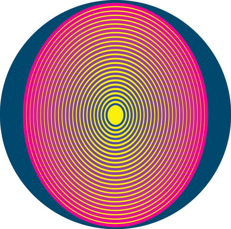 Circular, concentric circles. Radial, radiating lines. Circular, concentric circles