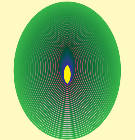 Vector illustration of a turquoise circle with a glowing candle insideのイラスト素材