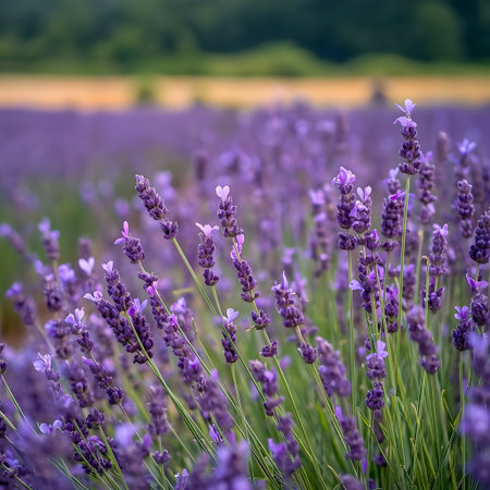 Lavender flowers blooming in Provence, France.の素材