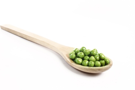 Green peas white backgroundの写真素材
