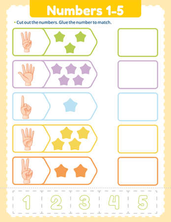 How many are there? Math worksheet for kids.のイラスト素材