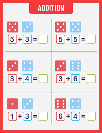 Educational math game for children. Addition for preschool children.のイラスト素材