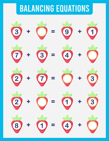 Educational math game for children. Addition for preschool children.のイラスト素材