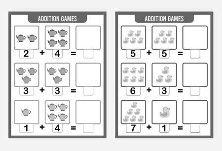 Counting Game for Preschool Children. An educational math game. Additional spreadsheetsのイラスト素材