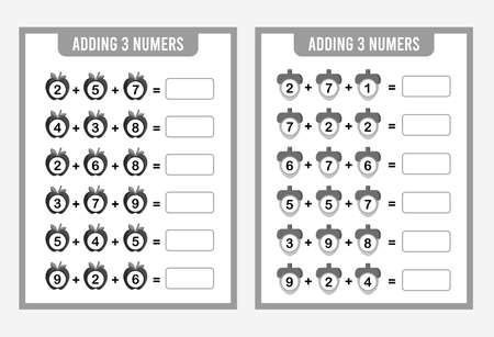 Counting Game for Preschool Children. An educational math game. Additional spreadsheetsのイラスト素材